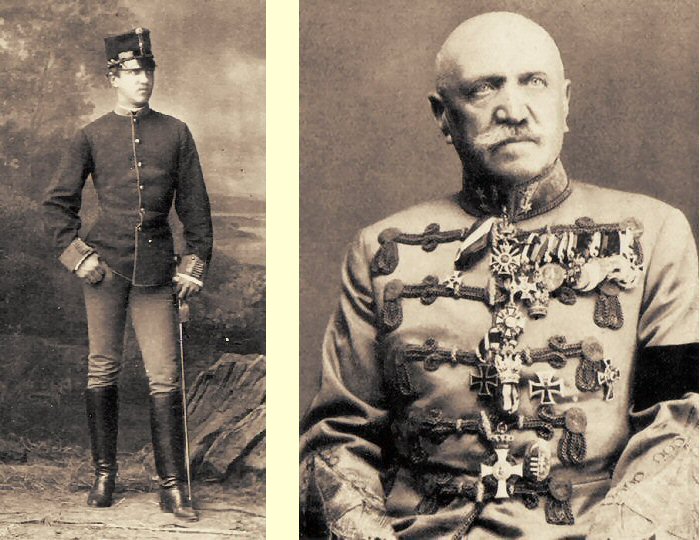 My Father as a young Lieutenant von Metz and after promotion to Lieutenant General Rudolf Ritter Metz von Spondalunga