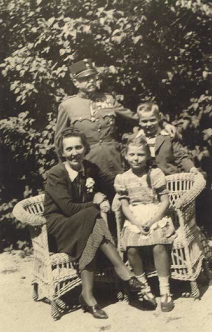 The von Metz Family in their garden at Klotildiget, Hungary in the Summer of 1942